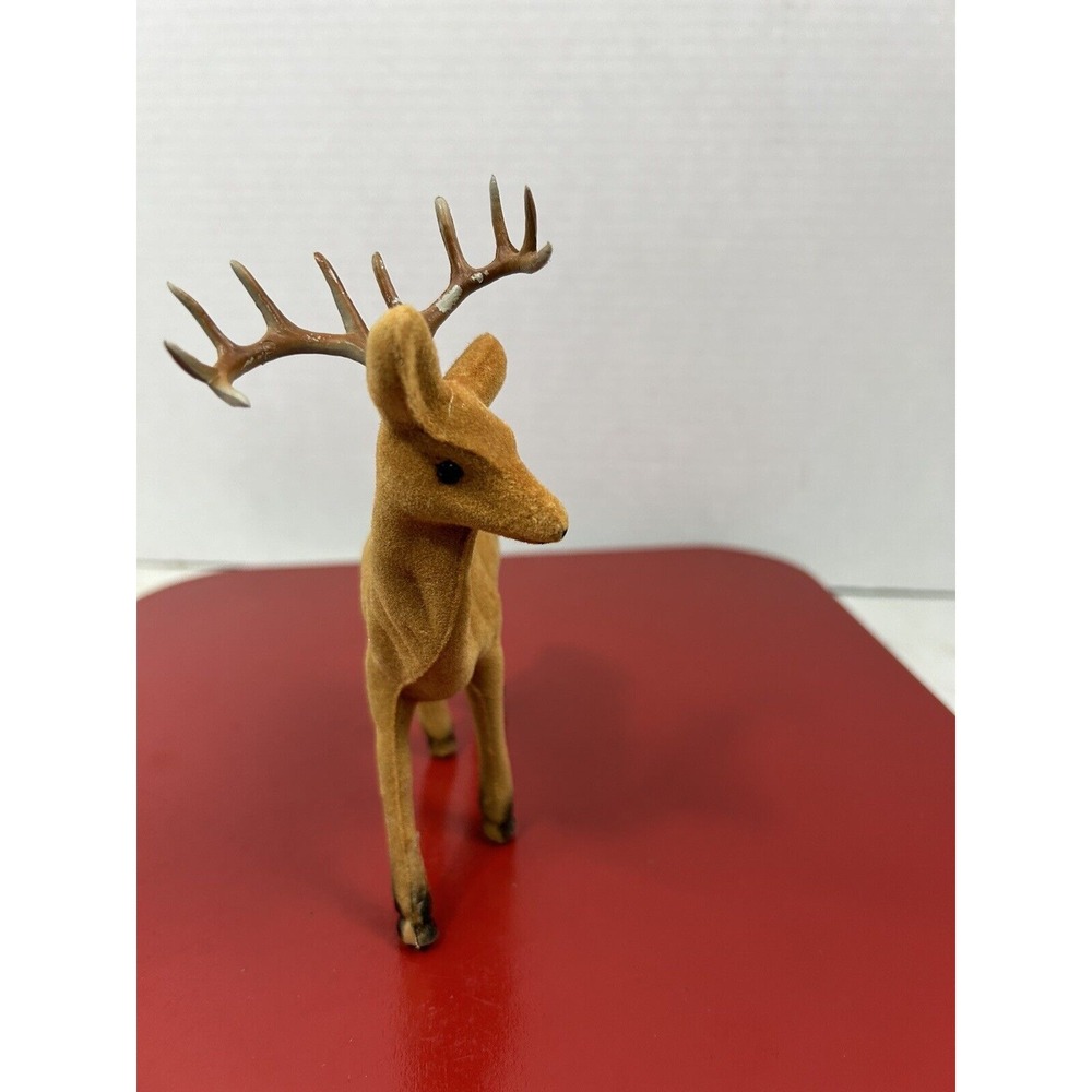 Vintage Flocked Deer Buck - Picture 3 of 12
